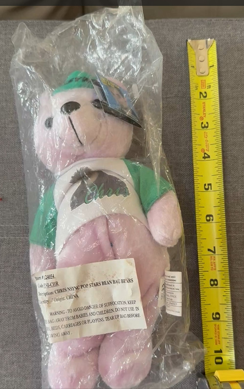 NSYNC – (5) PLUSH BEARS – DATED 2000 – IN ORIGINAL PACKAGING