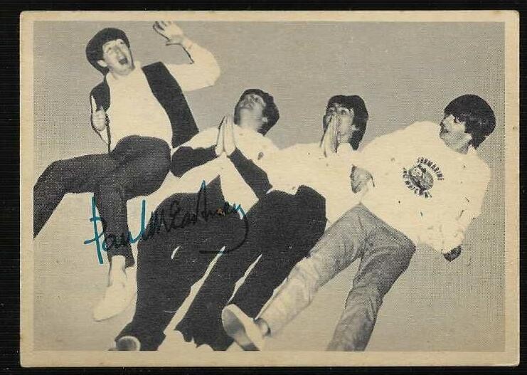 VERY RARE 1964 TOPPS VENEZUELAN BEATLES Blank Backs PAUL w/ GROUP HIGH GRADE