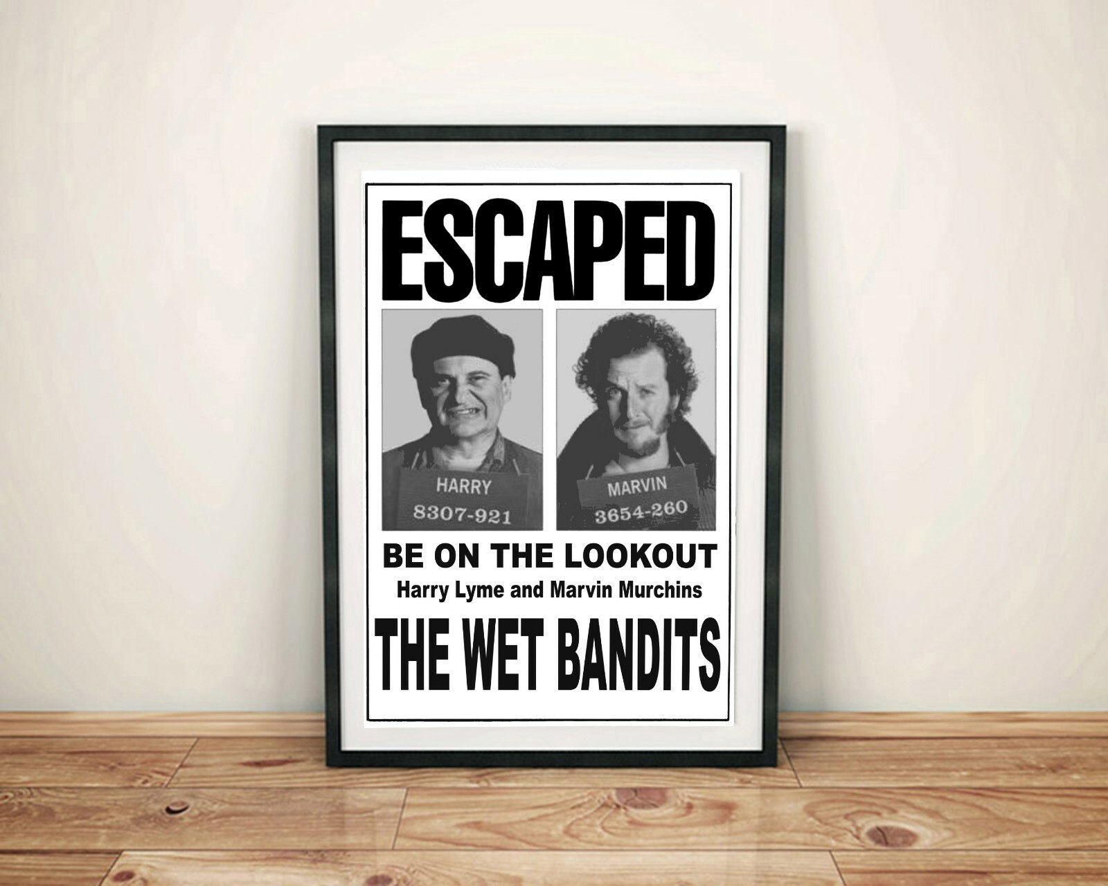 Home Alone Wet Bandits Wanted Flyer Replica Prop Kevin Harry Marv Christmas Gift