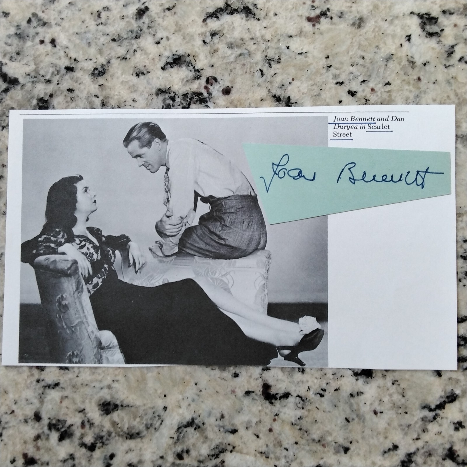 Joan Bennett SIGNED Card Photo 30s Movie TV Actress Father of Bride Dark Shadows