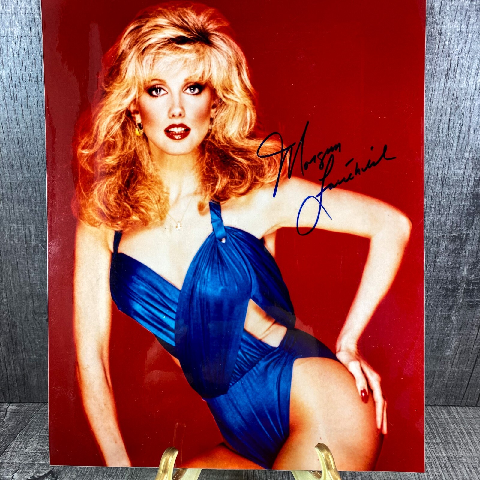 Morgan Fairchild Signed 8×10 Photo Autograph COA Glamour Portrait Vintage