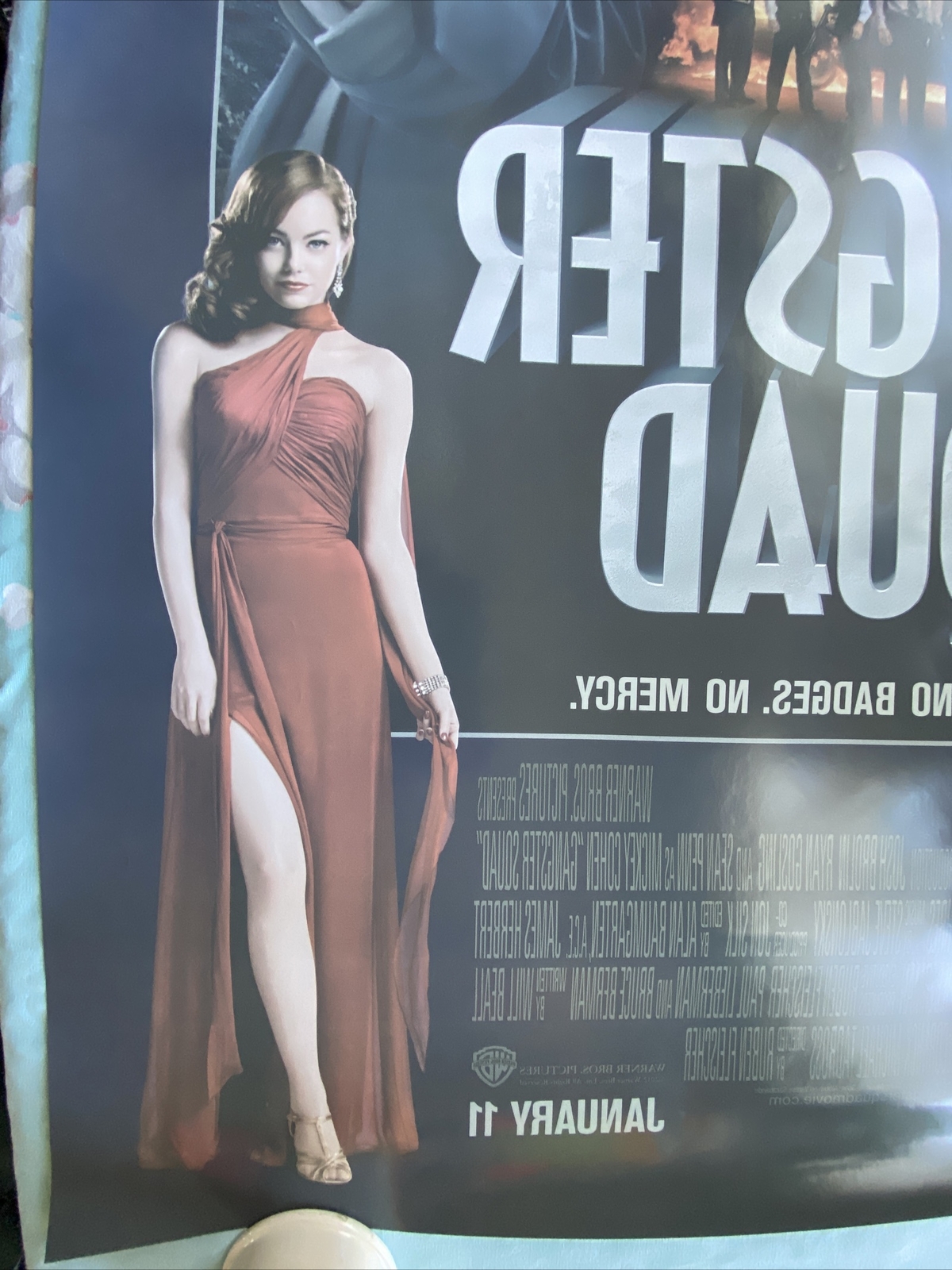 Gangster Squad authentic Double Sided Movie theater Poster ONE SHEET Sean Penn