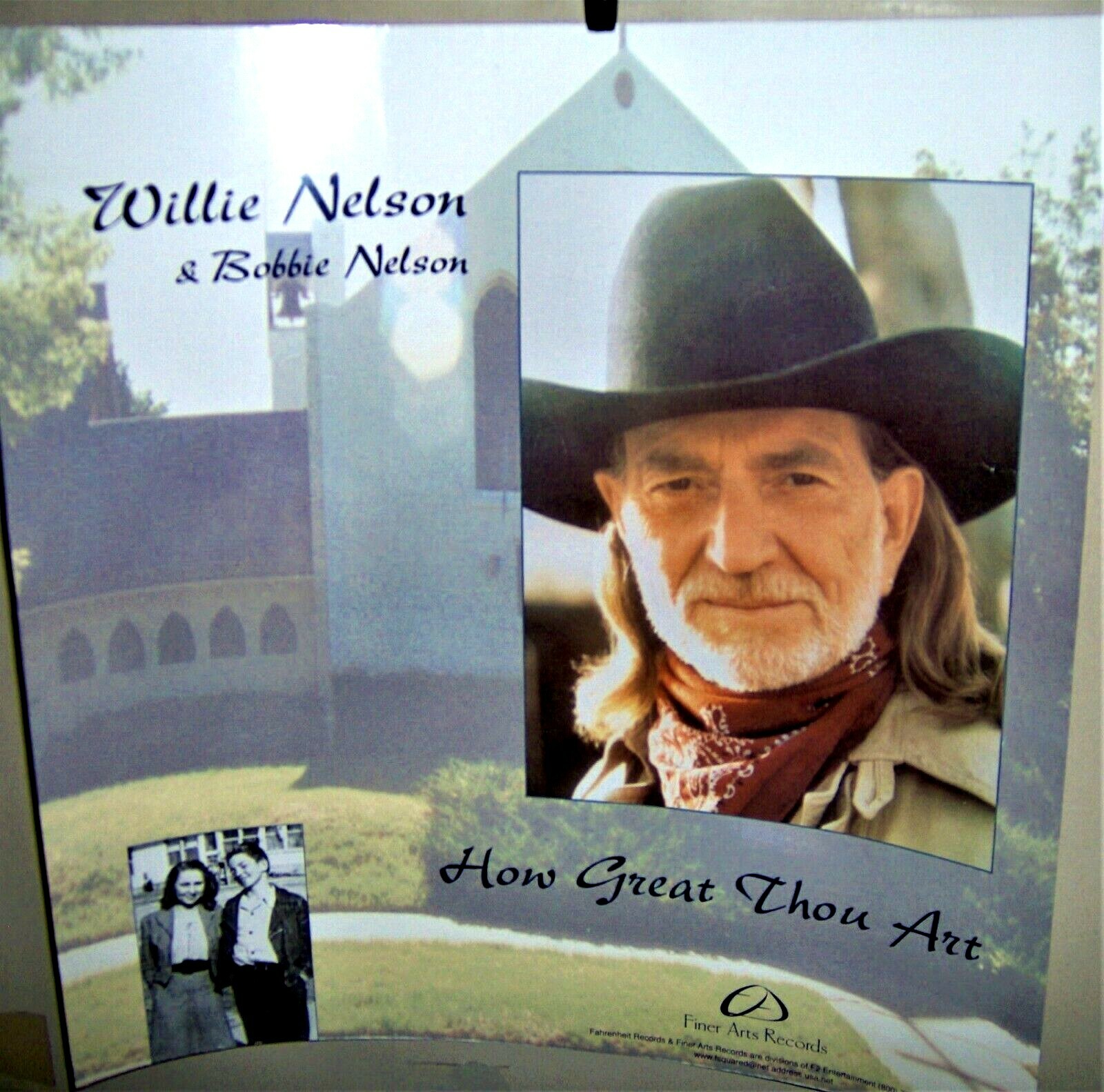 WILLIE NELSON & BOBBY NELSON Original Promo Poster HOW GREAT THOU ART Very COOL