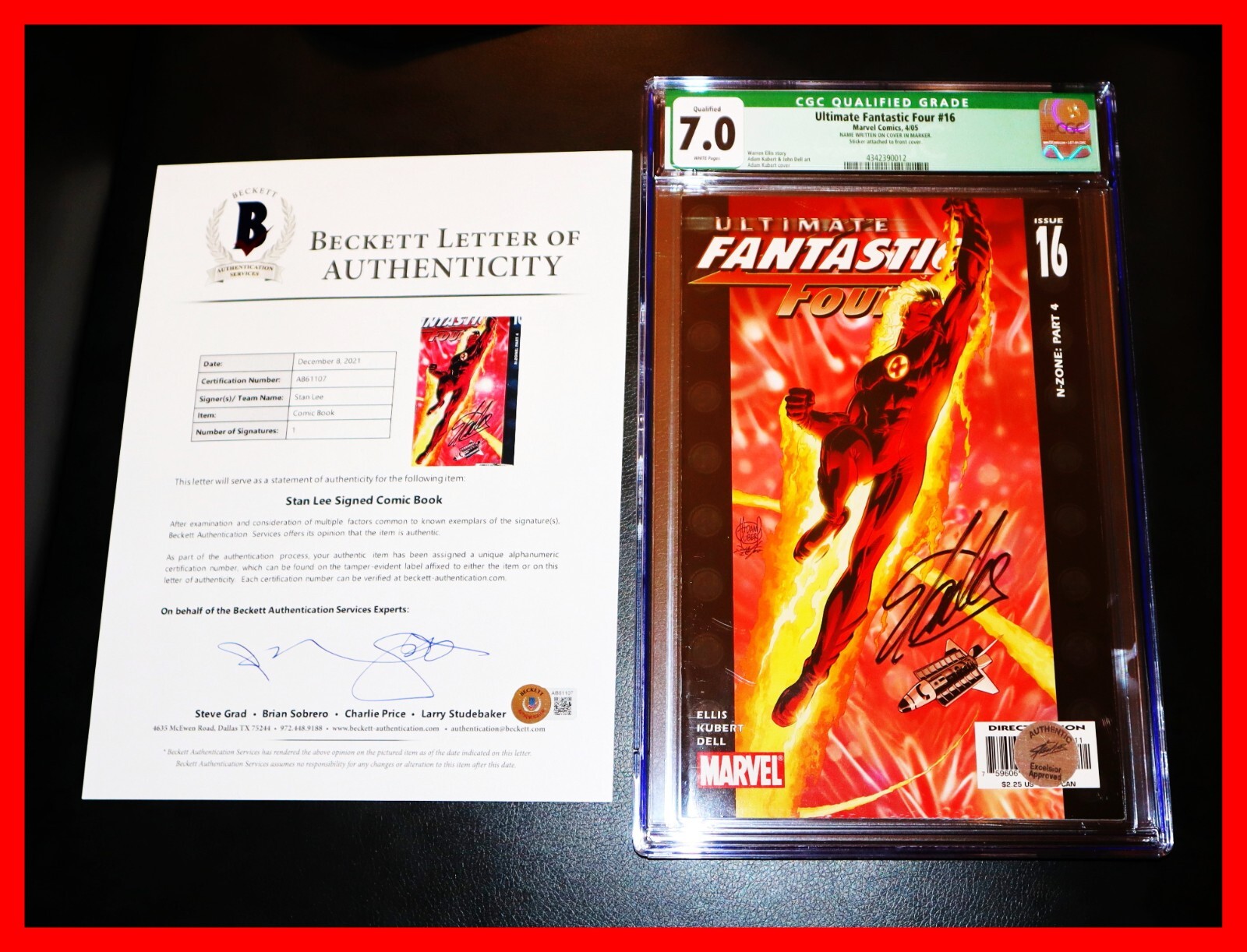 🔥 Ultimate Fantastic Four #16 CGC STAN LEE Signed Spider-Man Beckett Comic Book