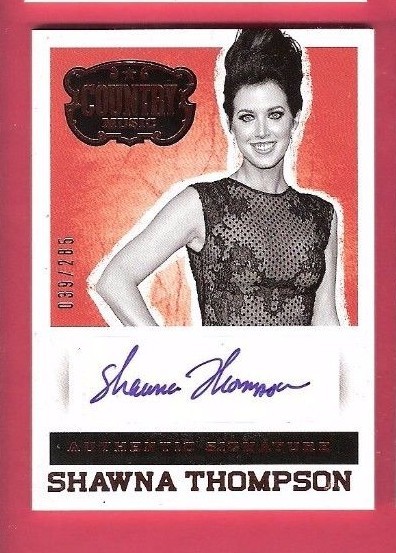SHAWNA THOMPSON SQUARE CERTIFIED AUTOGRAPH CARD #d285 2014 PANINI COUNTRY MUSIC