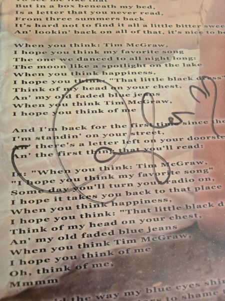Taylor Swift 2007 Printed Signed Poster From Self Debut Album Tim McGraw Limited