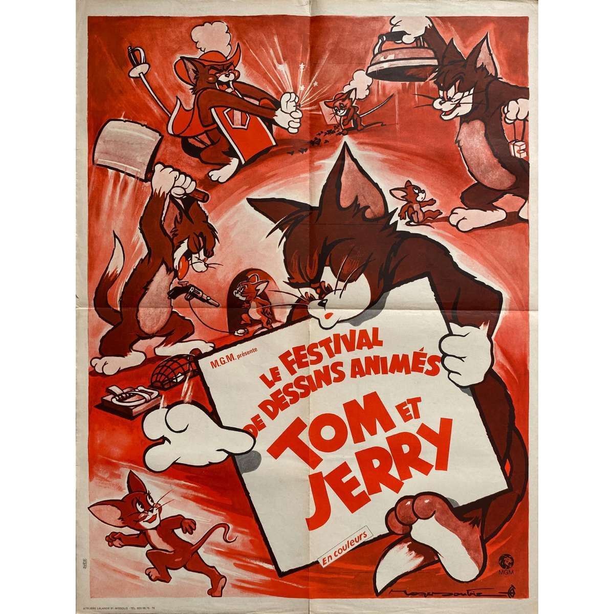 TOM AND JERRY FESTIVAL Movie Poster – 23×32 in. – 1961 – Joseph Barbera, Willia