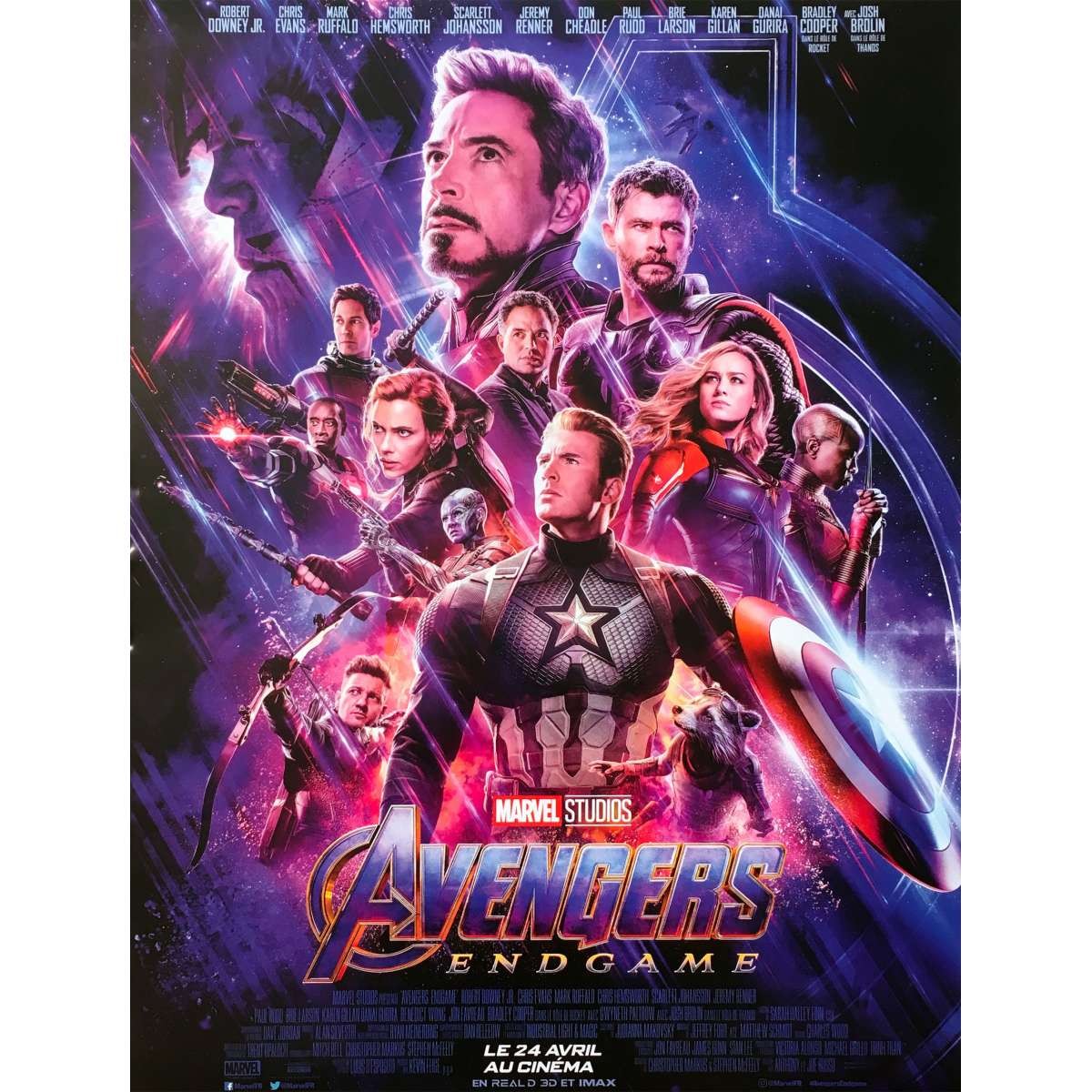 AVENGERS ENDGAME Original Movie Poster – 15×21 in. – 2019 – Anthony Russo, Robe