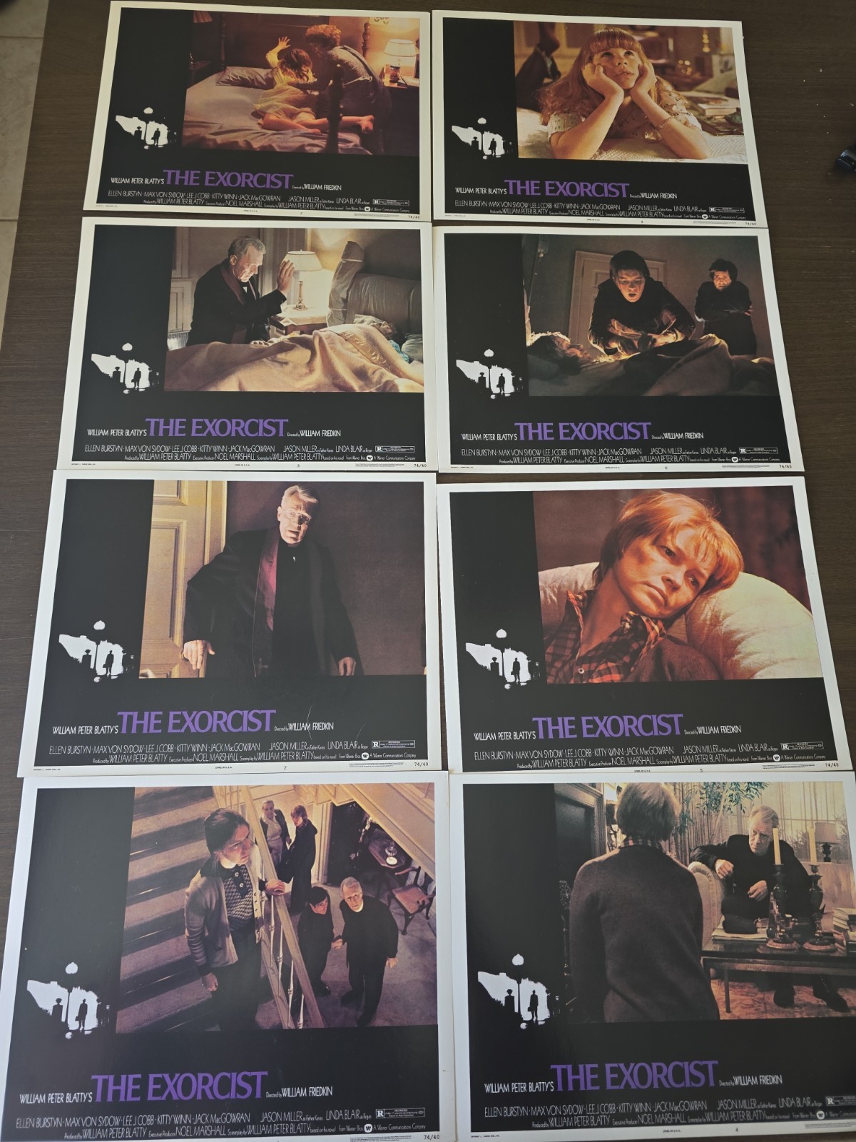 1974 Exorcist Lobby Card Set Of Eight. Nr Mint