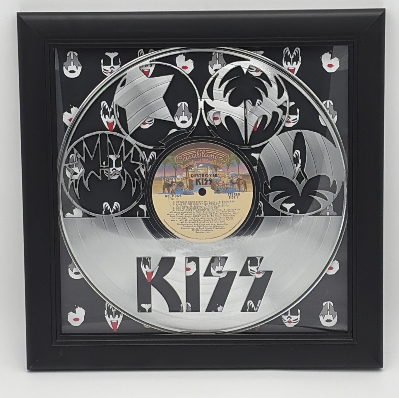 Kiss Record Destroyer Laser Cut 14×14 inch shabow box frame 189 Of 500