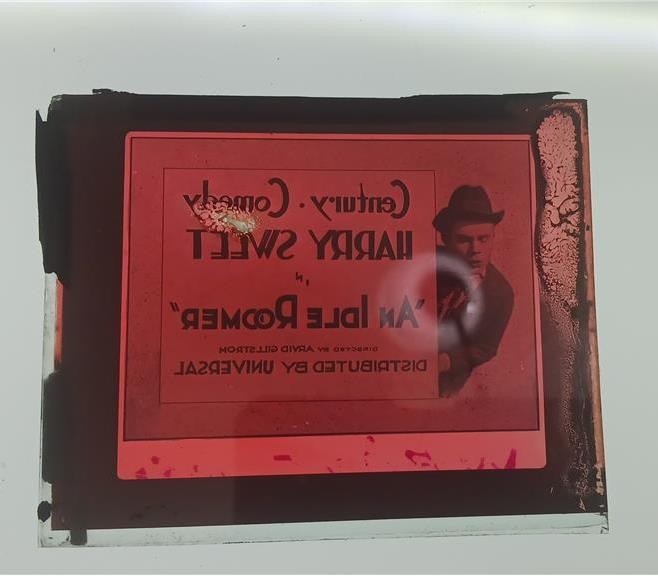MAGIC LANTERN GLASS SLIDE 1922 SILENT MOVIE AN IDLE ROOMER HARRY SWEET