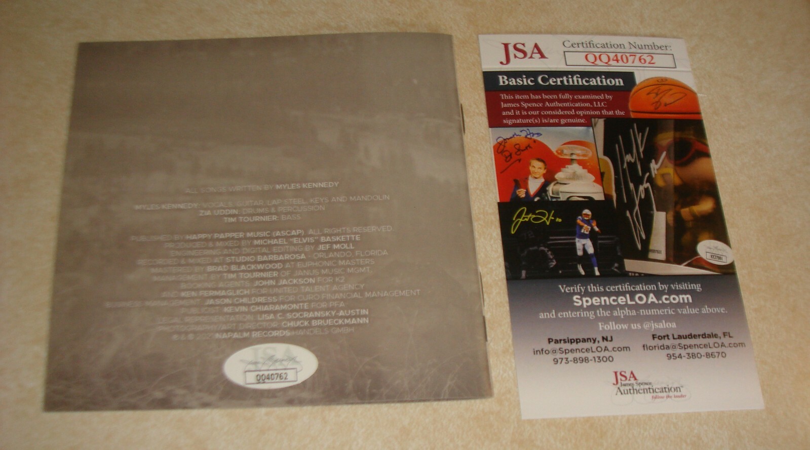 FRAMED MATTED Alter Bridge Singer Myles Kennedy Ides of March SIGNED CD JSA