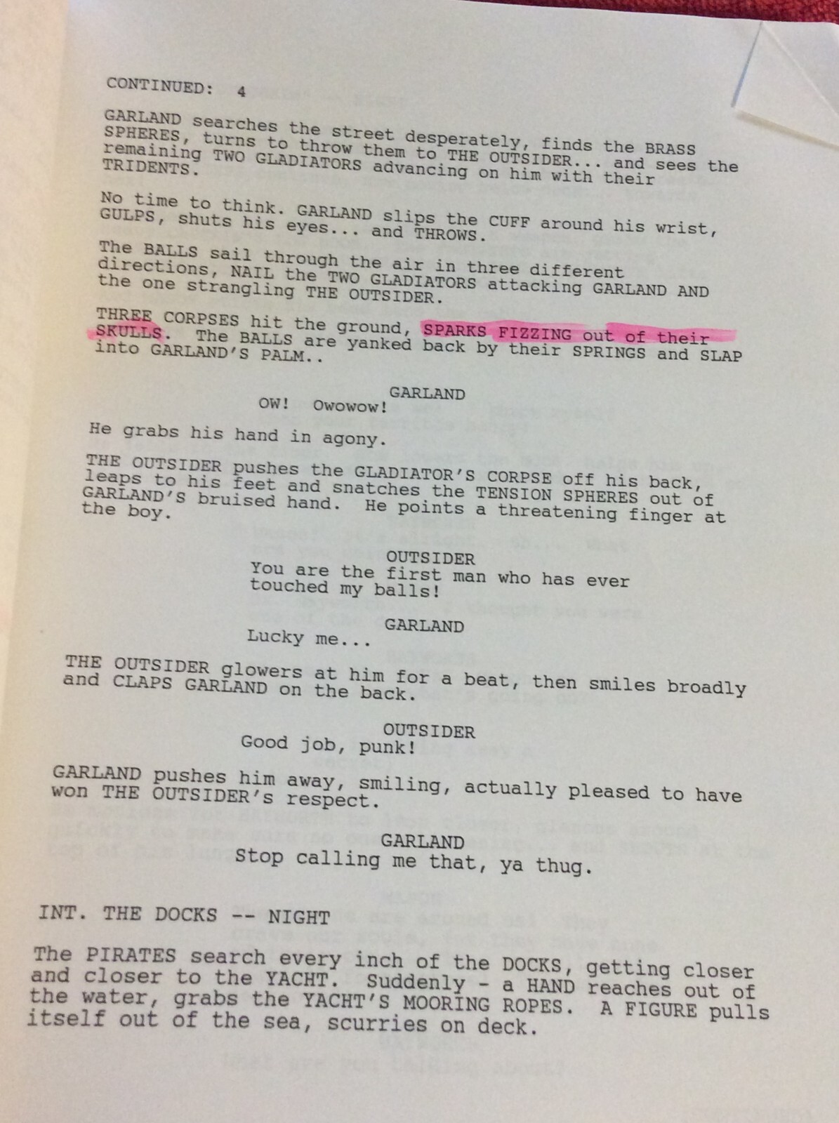 ORIGINAL SCRIPT OUTSIDER XAVIER DECLIE WILL LEONG JERRY DOYLE GABRIEL DELL JR