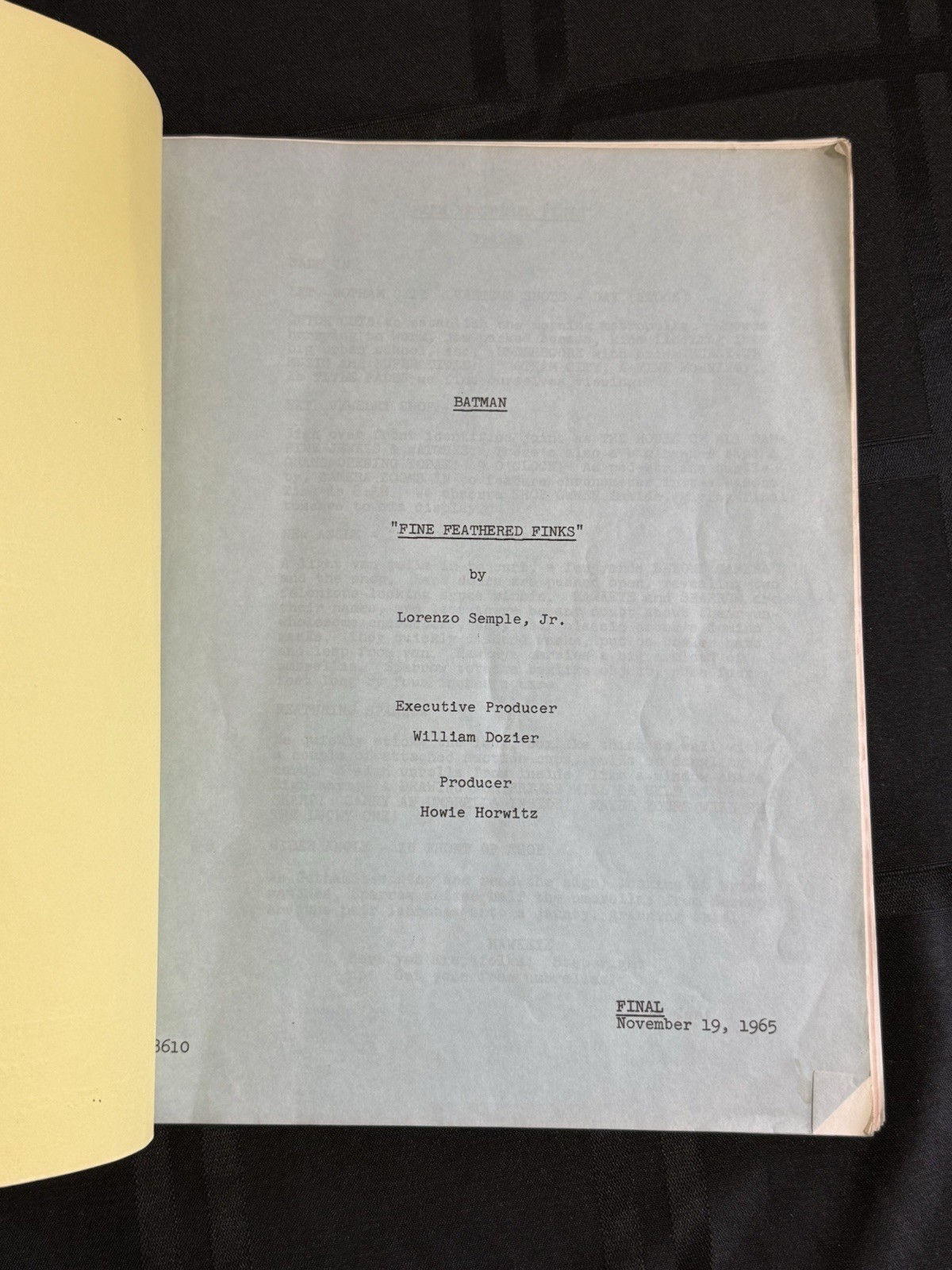 1965 Batman shooting script