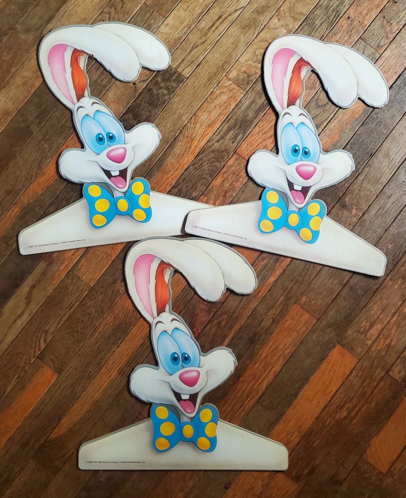 1987 “WHO FRAMED ROGER RABBIT” Walt Disney Orig Lot Of (3) PROMOTIONAL HANGERS