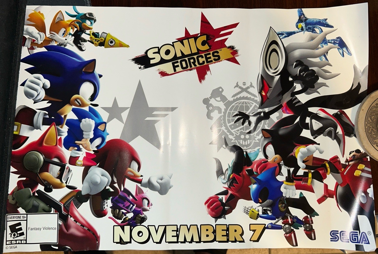 Sonic the Hedgehog Sonic Forces Game Release 2017 Poster Sega 18 x 12