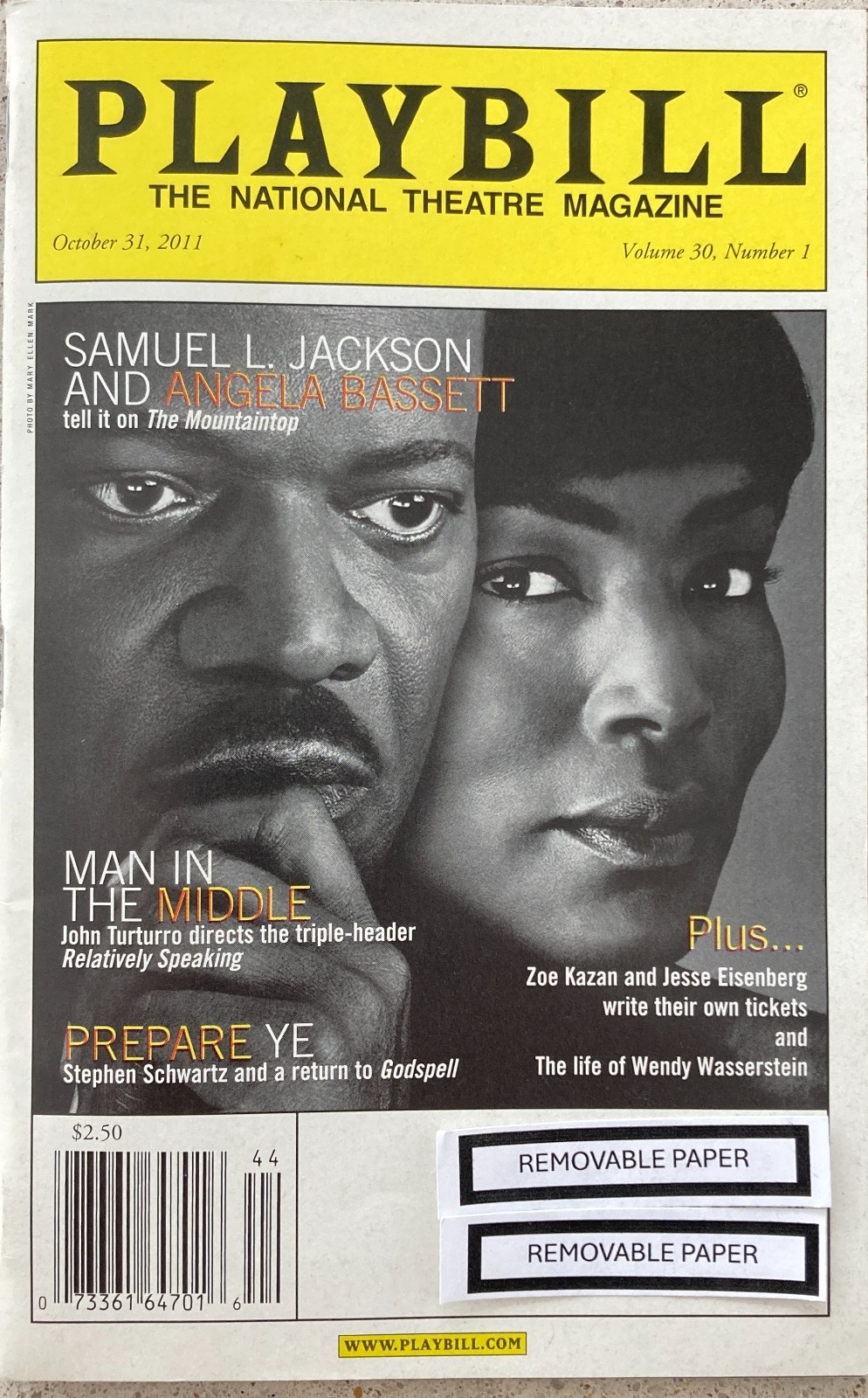 ANGELA BASSETT THE MOUNTAINTOP National Theatre Magazine Playbill Monthly 2011