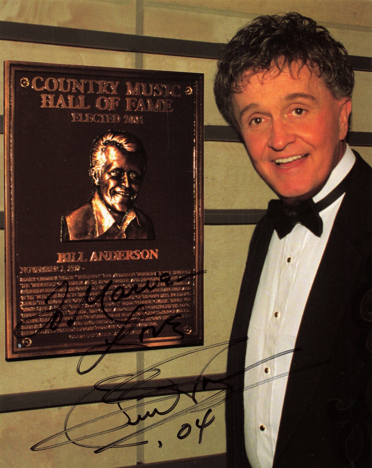 Autographed 8×10 Photo – Bill Anderson Country Music “to Marie”