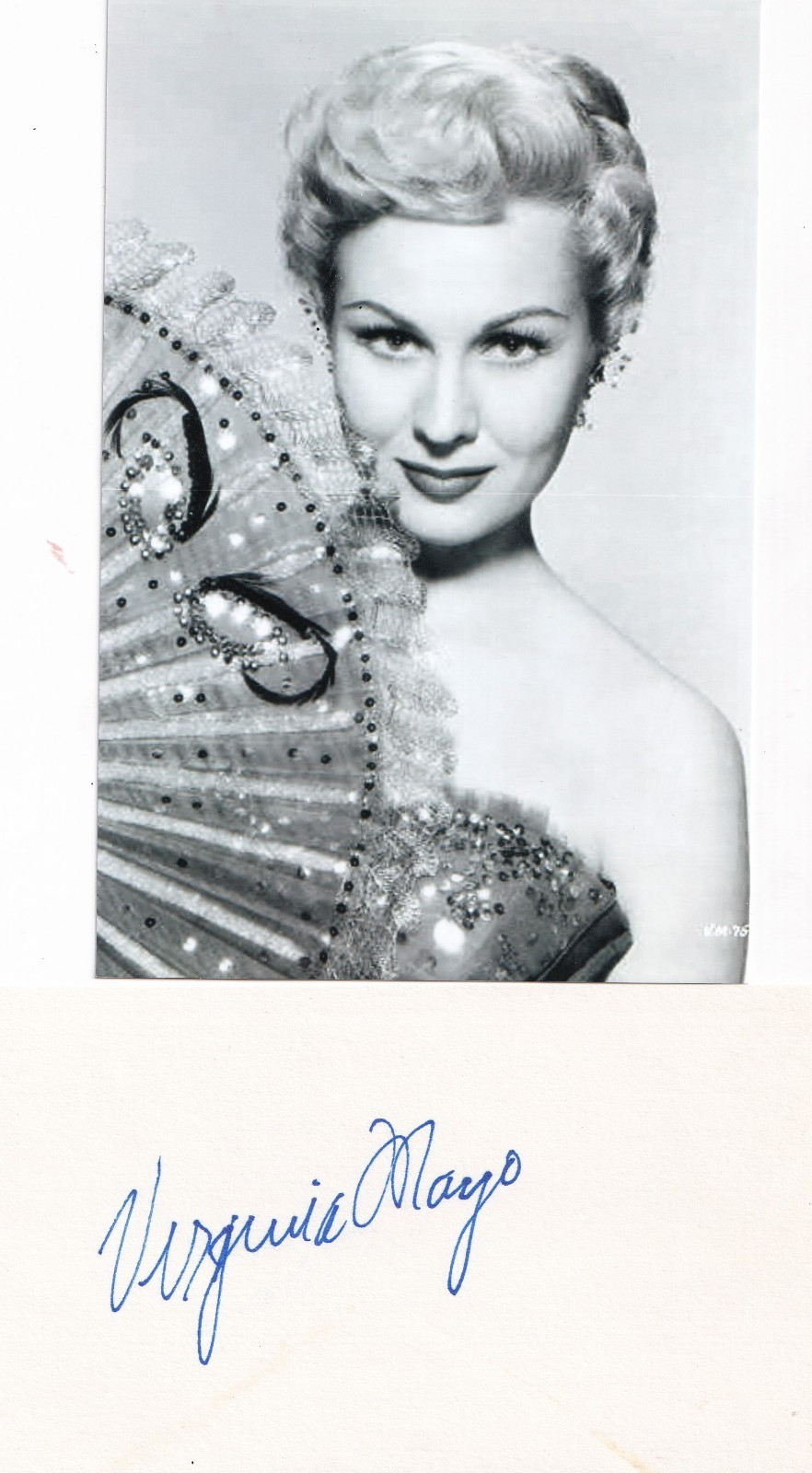 Super RARE Virginia Mayo Signed Autographed 3×5 Index Card Photo Famous RIP
