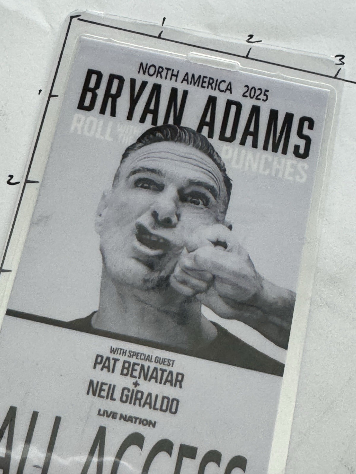 Bryan Adams Commemorative 2025 All Access Backstage Pass & Lanyard