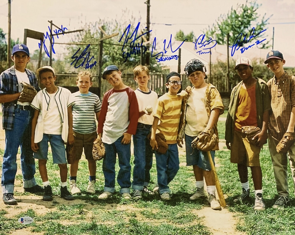 The Sandlot 16×20 Photo Cast-Signed by 6-Guiry, York, Obedzinski, DiMattia COA