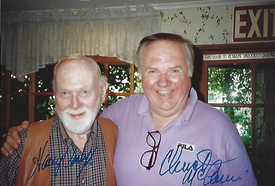Very Nice HARRY CAREY JR. & CHUCK MCCANN Signed 4 x 6 Photo