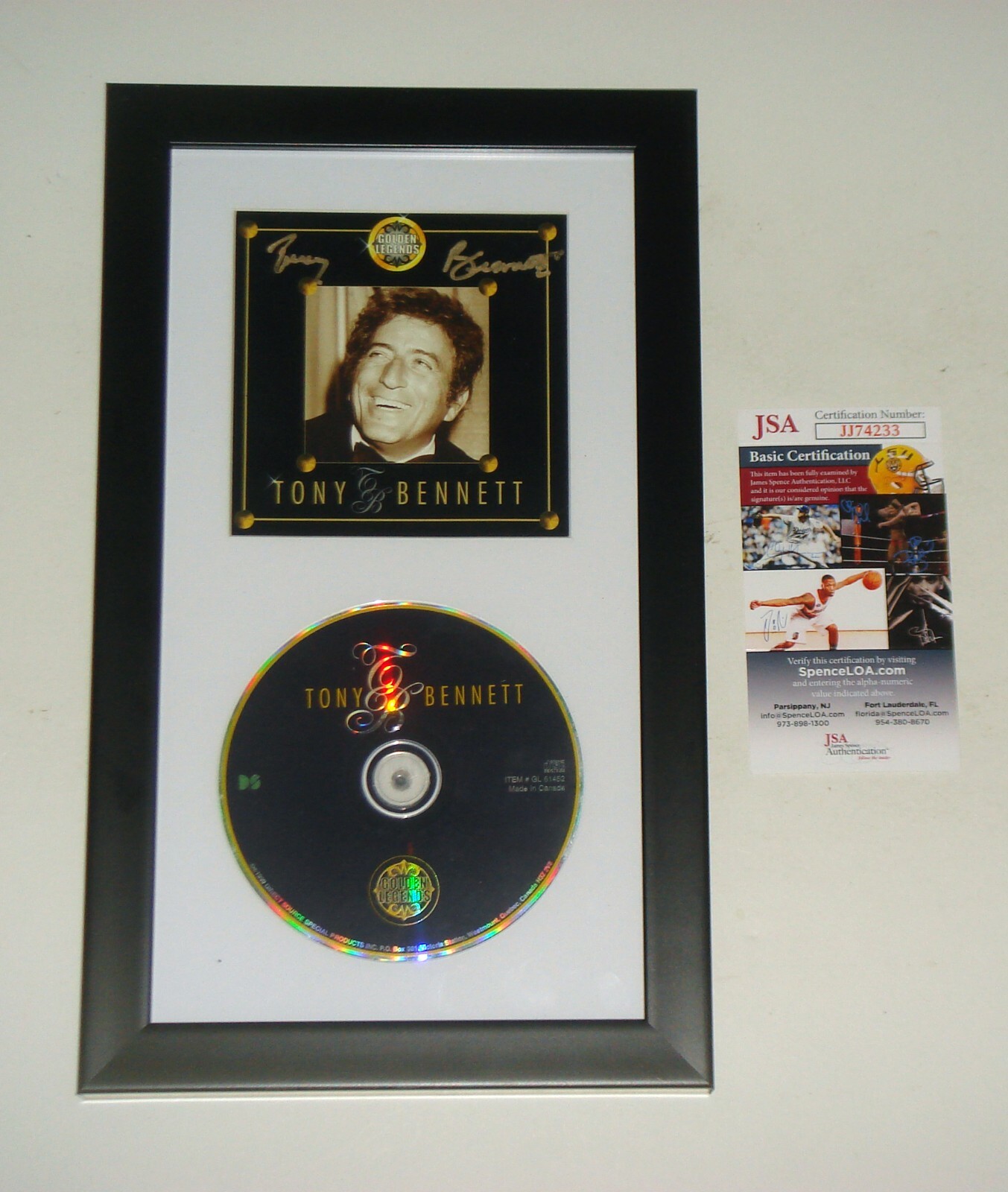 FRAMED MATTED Singer Tony Bennett Golden Legends CD JSA CERT FREE SHIPPING