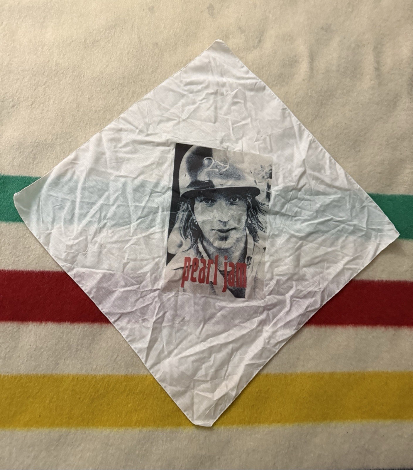 Vintage 90s Custom 1:1 Fan made Pearl Jam Eddie Vedder 29 Helmet Bandana 21×21”