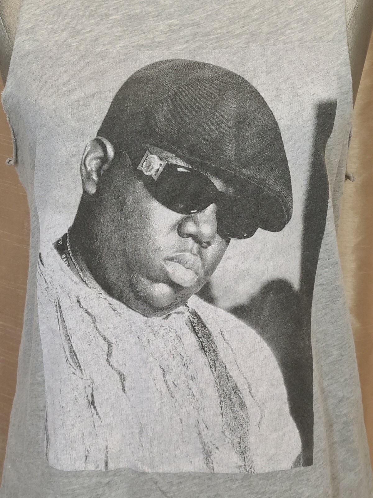 Brooklyn Mint Biggie Smalls Christopher Wallace Gray Tank Top, Medium