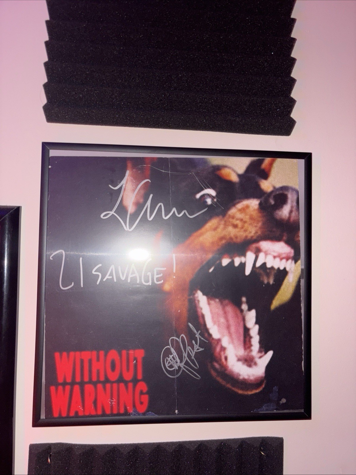 Framed 21 Savage, Metro Boomin & Offset Without Warning Autographed Poster