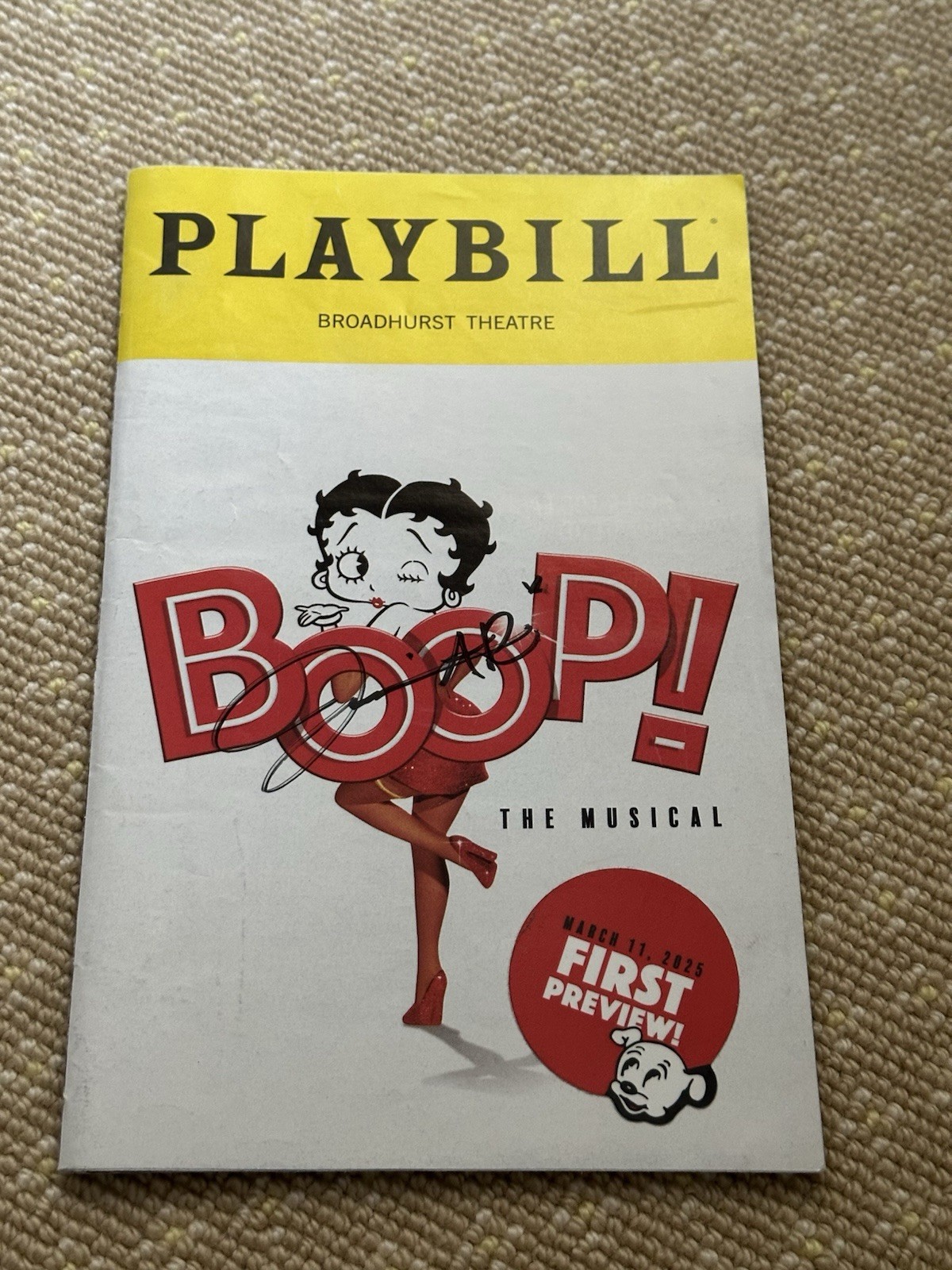 Boop The Musical Broadway Signed Jasmine Amy Rogers First Preview Playbill