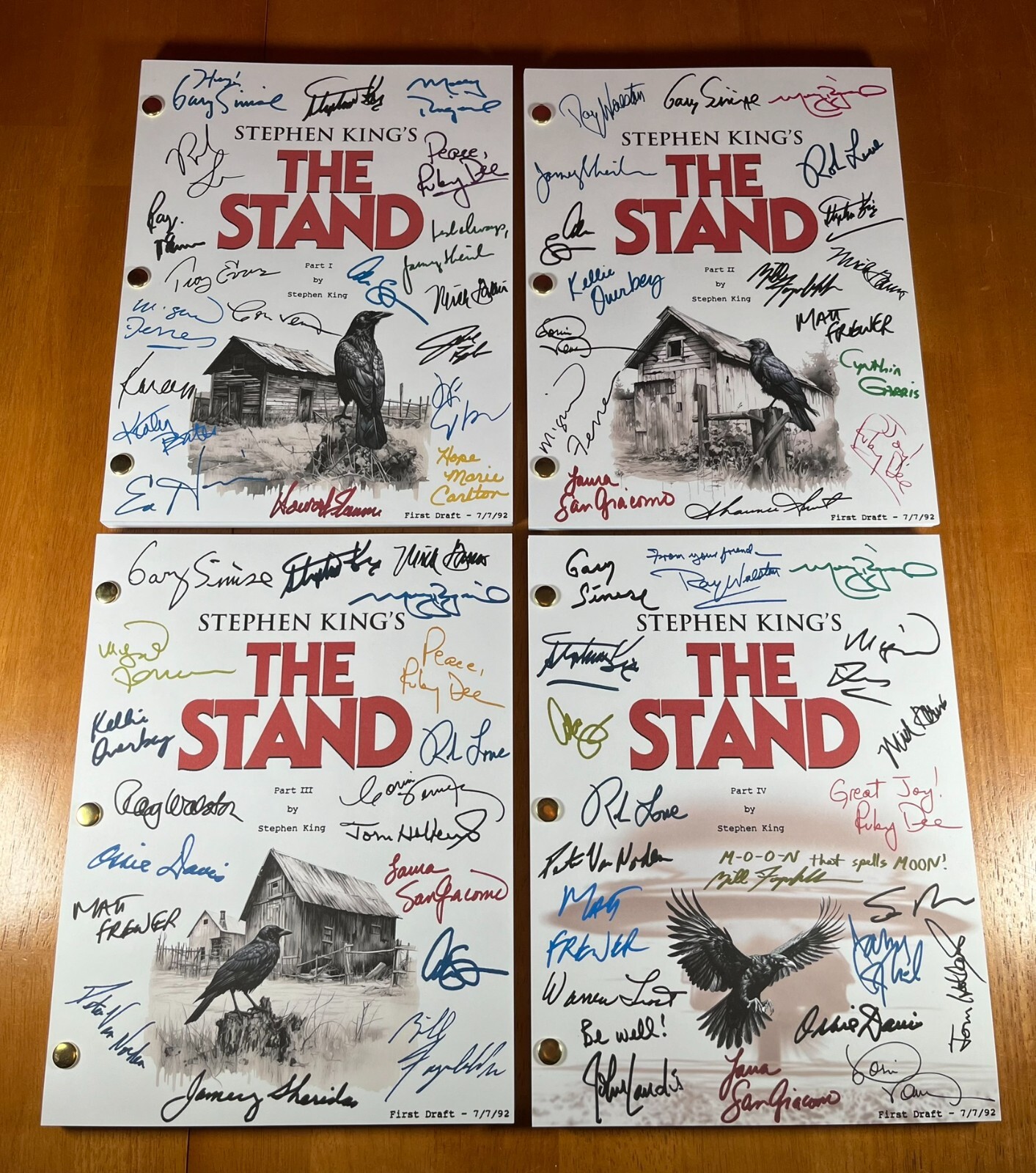 The Stand Miniseries Parts 1-4 Script Signed- Autograph Reprints- Stephen King