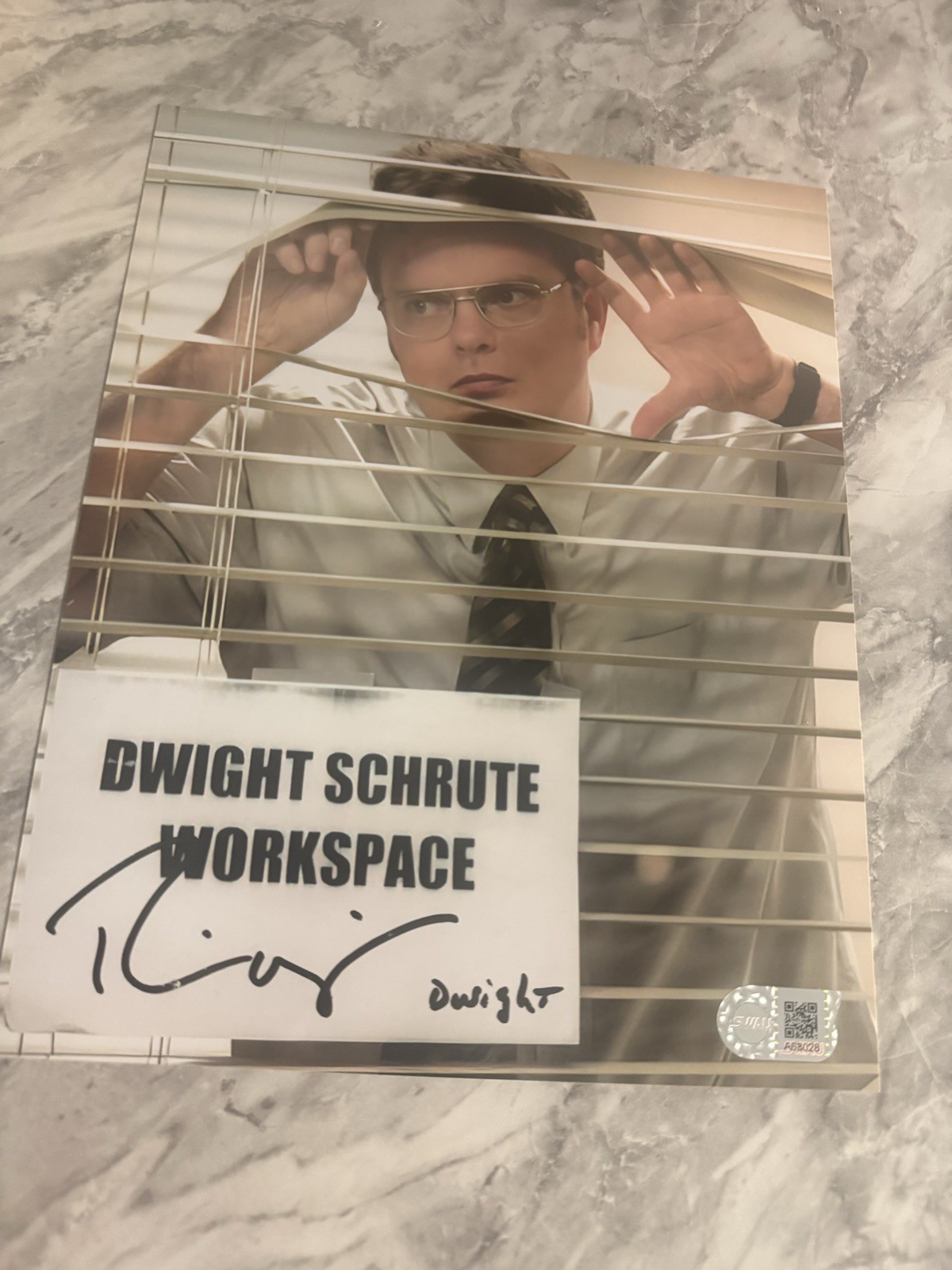 Rainn Wilson signed The Office Dwight Schrute Workspace photo SWAU