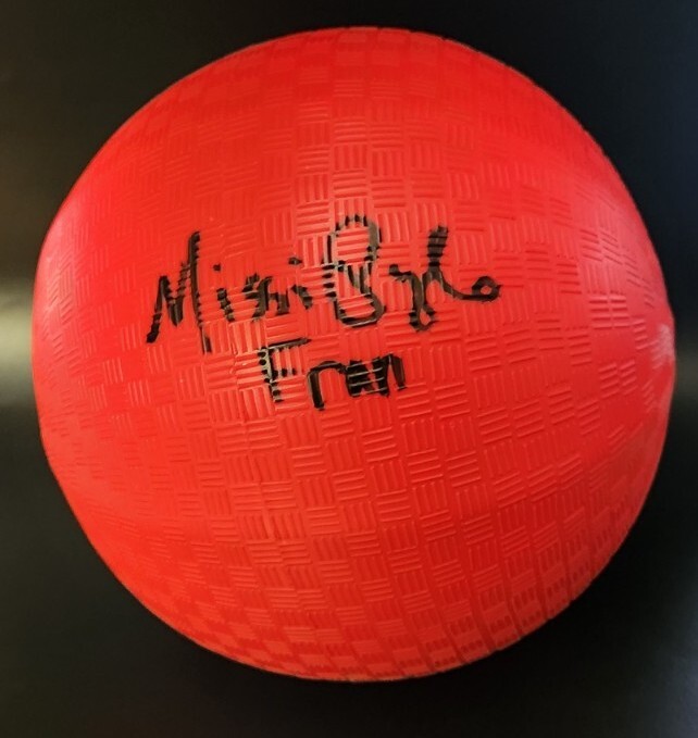 MISSI PYLE AUTOGRAPHED DODGEBALL BECKETT COA HOLOGRAM FRAN AUTHENTIC