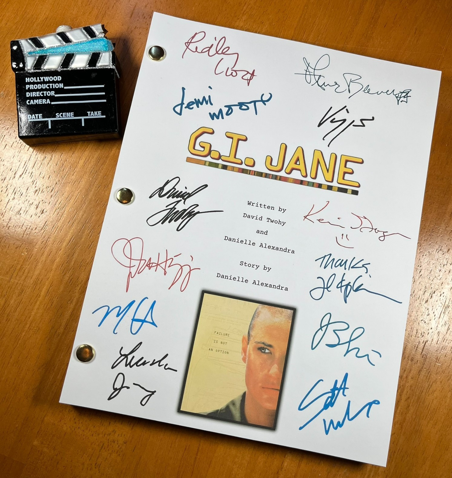 G.I. Jane Script Signed- Autograph Reprints- Demi Moore- Military
