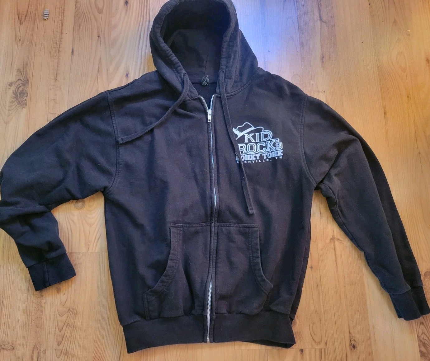 Kid Rock’s Honky Tonk Nashville TN Zip Hoodie Sweatshirt Small Black Vintage S