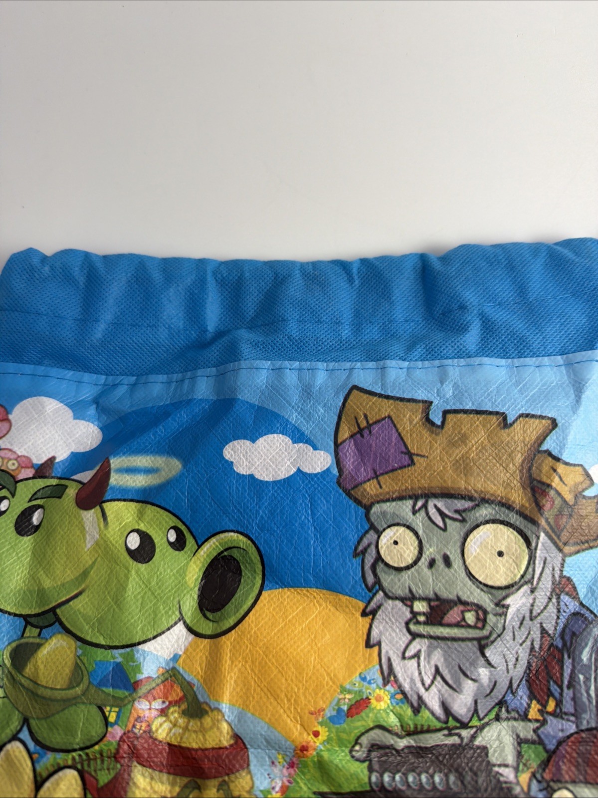 Plants vs Zombies 2 String Tote Bag Lite Weight Carry Blue