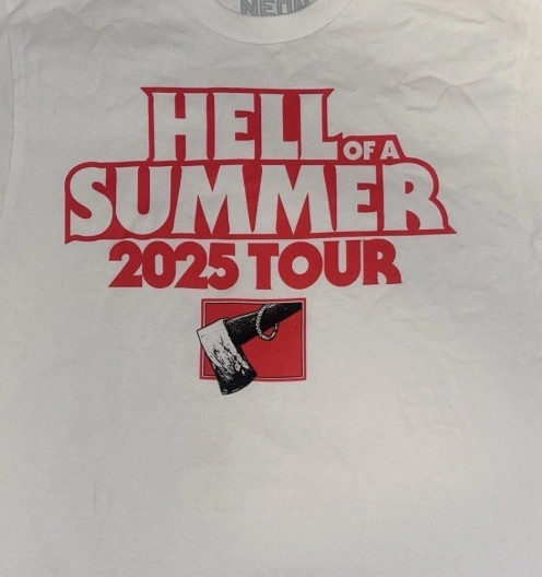 Hell of a Summer (2025) Neon Horror Movie Promotional XL T-Shirt Finn Wolfhard