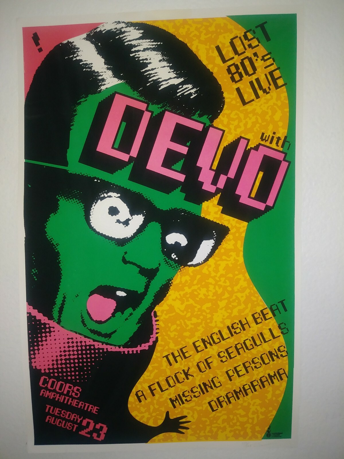 DEVO various artist poster board Flawless New Old Stock Coors amphitheatre Rare