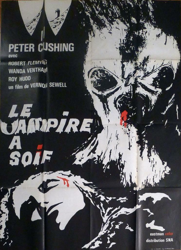 THE BLOOD BEAST TERROR – VAMPIRE / CUSHING – RARE ORIGINAL LARGE MOVIE POSTER