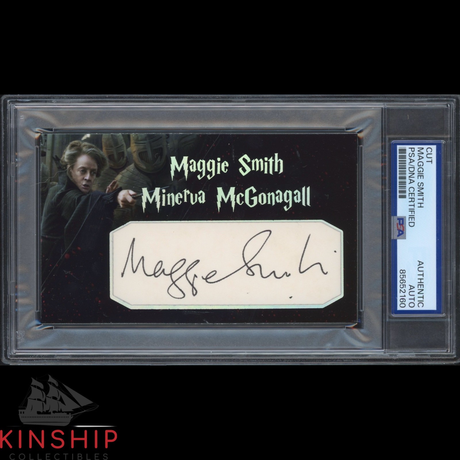 Maggie Smith signed Cut 3×5 Custom Card PSA DNA Slab Harry Potter Auto C5700