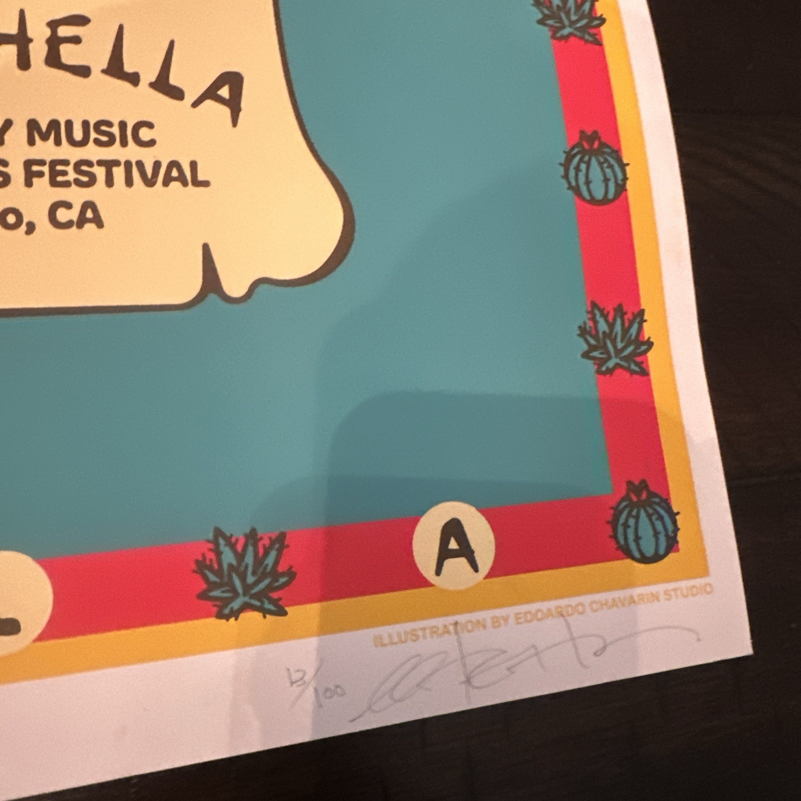 Coachella 2017 Map Edoardo Chavarin Signed Numbered 13/100 Poster – 23.5×35