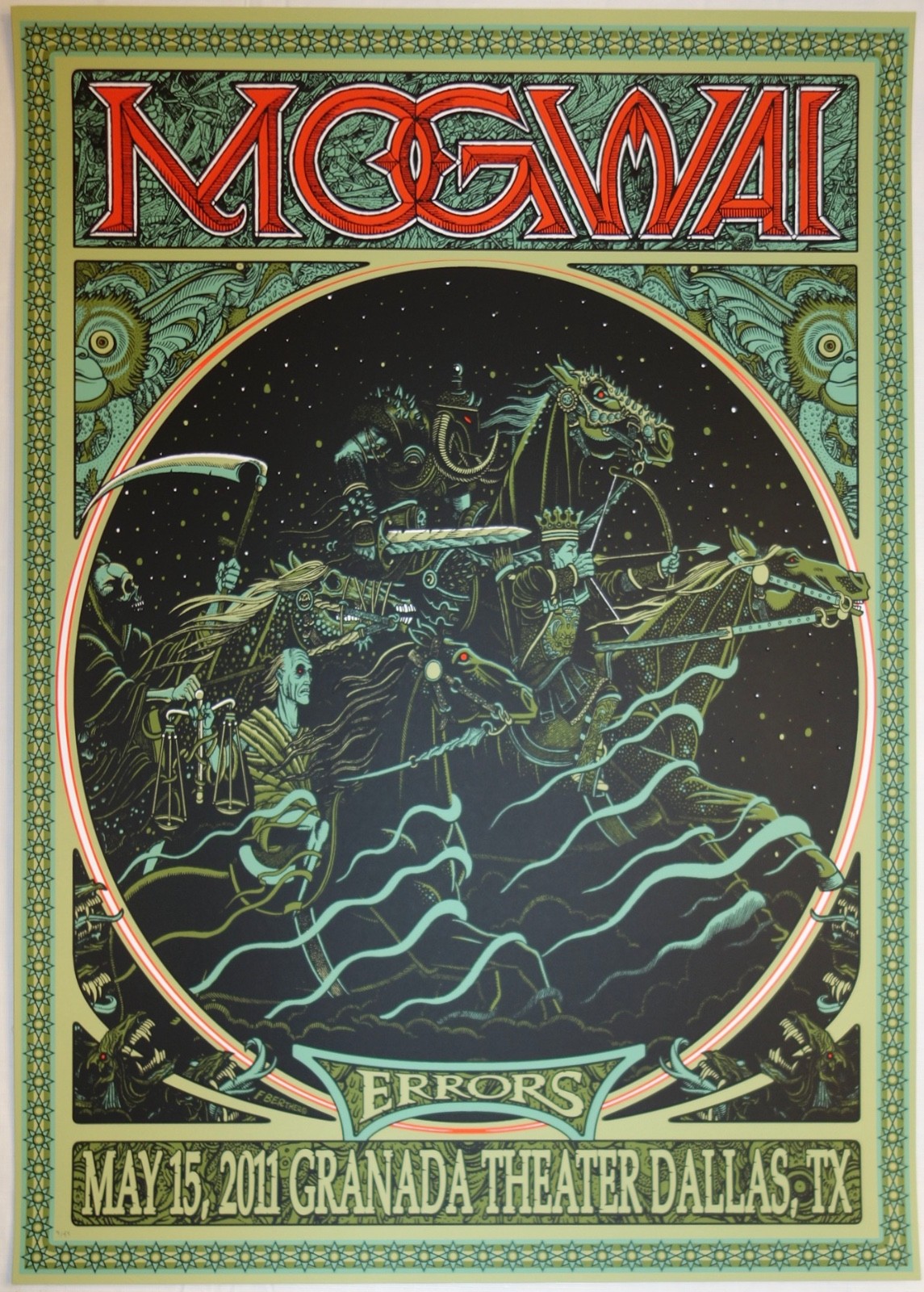 2011 Mogwai – Dallas Silkscreen Concert Poster by Florian Bertmer