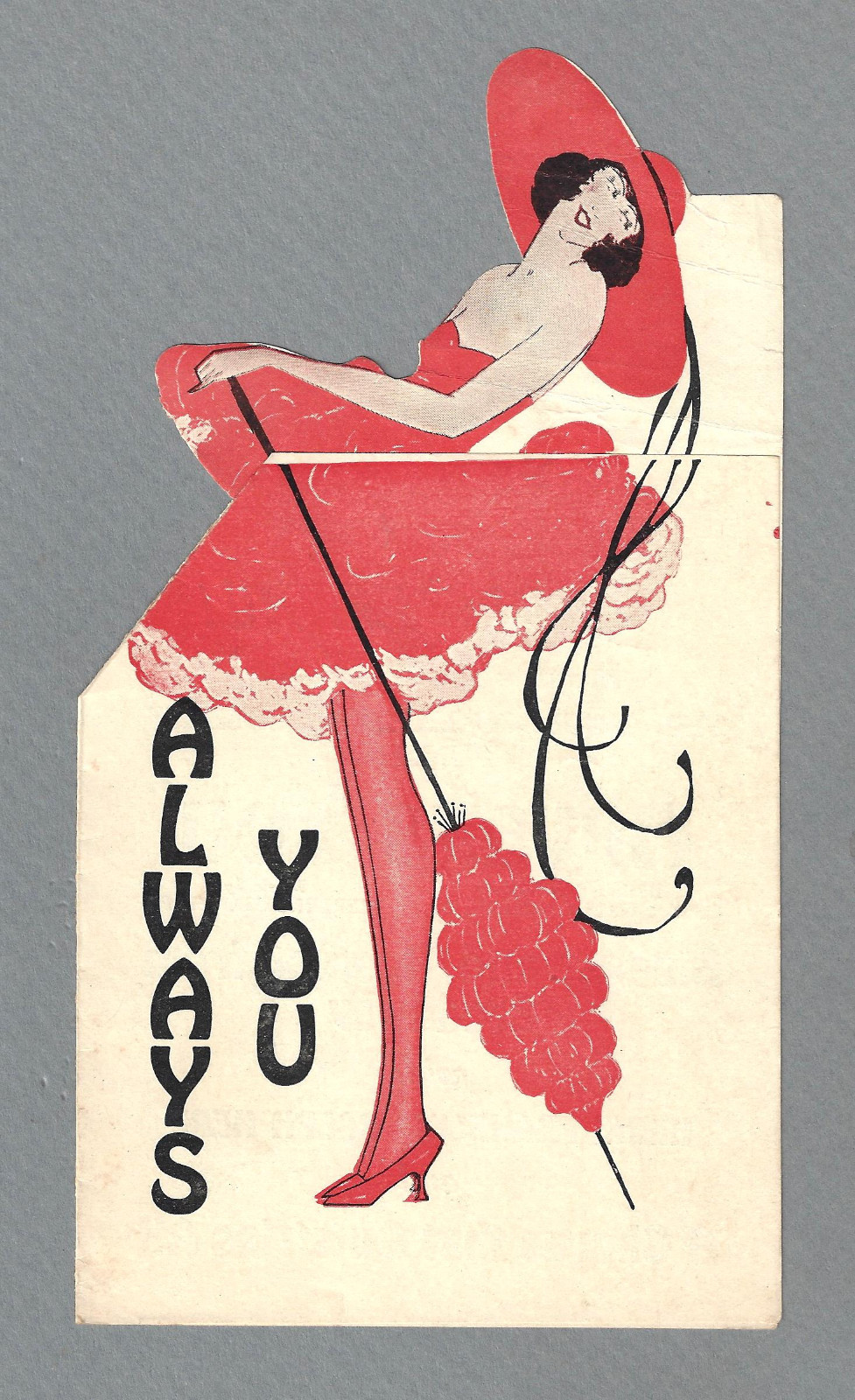 Oscar Hammerstein 2nd “ALWAYS YOU” Irene Franklin 1920 Springfield Die-Cut Flyer