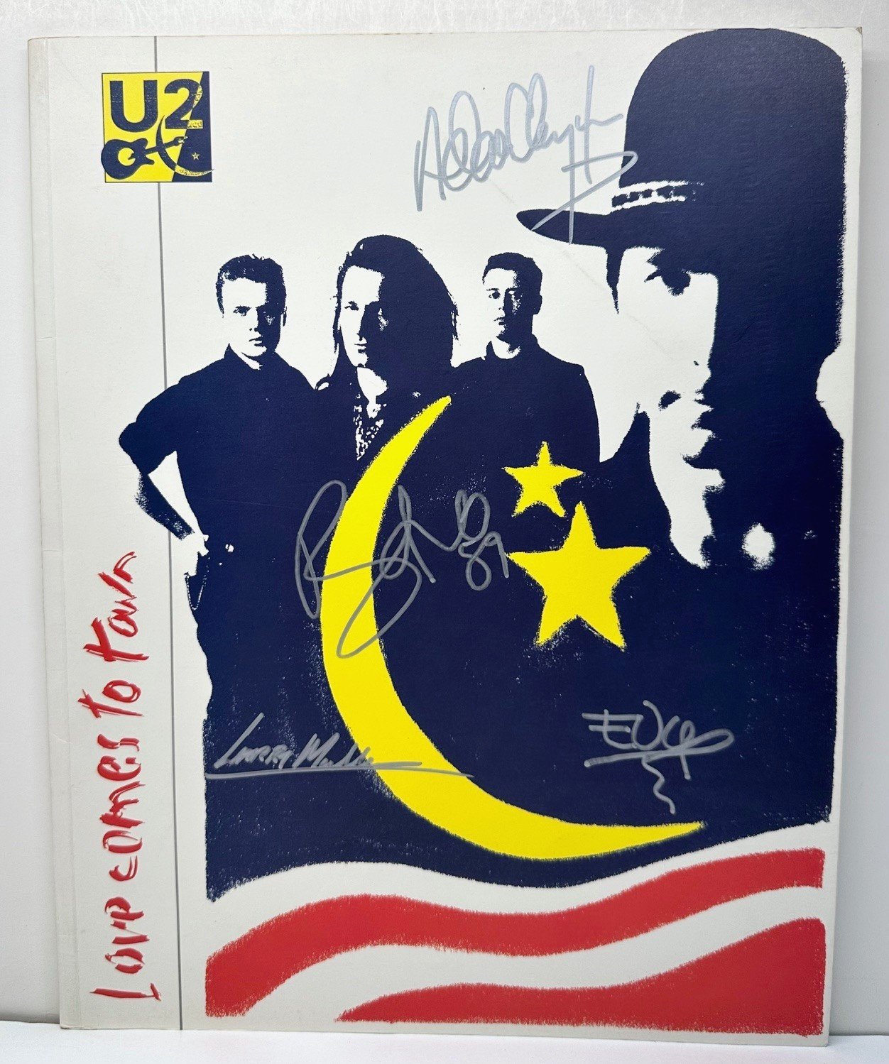 1989 U2 Love Comes To Town Concert Program Signed By 4 Bono The Edge Larry Adam