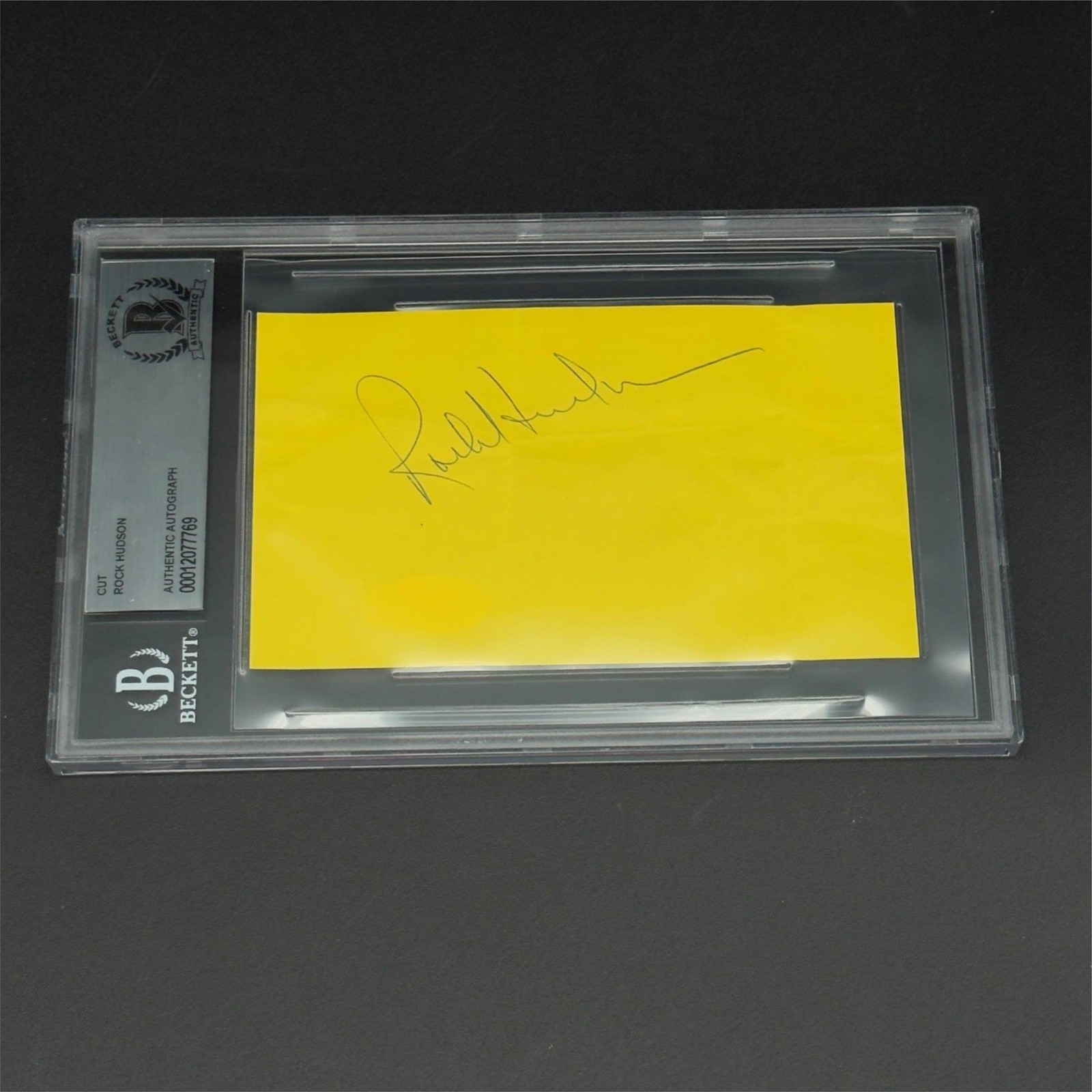 Rock Hudson Signed Cut Signature Slabbed Dual Beckett & JSA Authentic Autograph