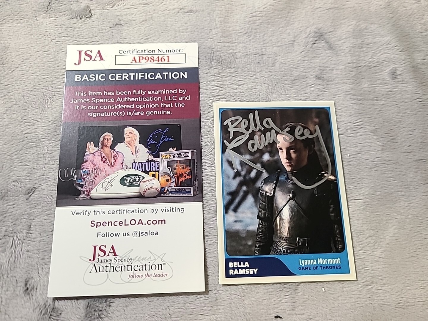 Bella Ramsey Signed Card Game Of Thrones JSA Certified Lyanna