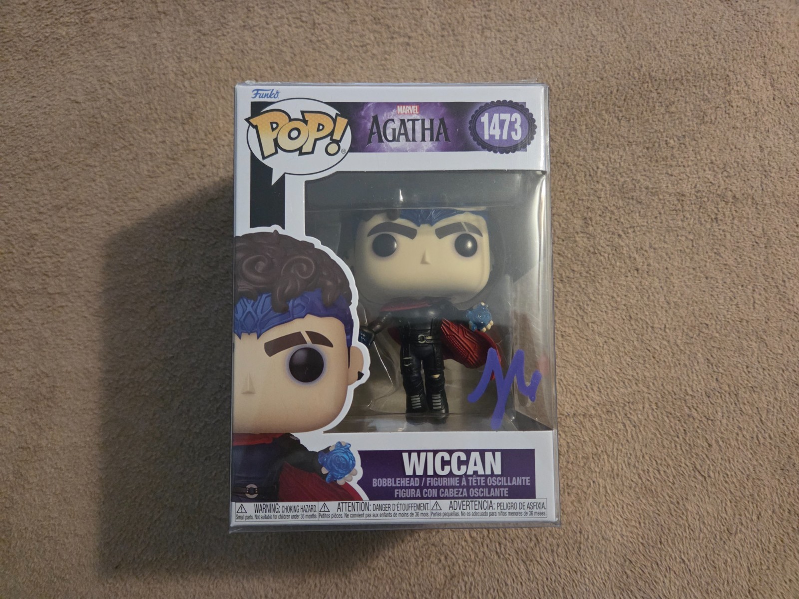 Joe Locke Signed Funko Pop; Marvel’s Agatha; Wiccan; #1473; COA