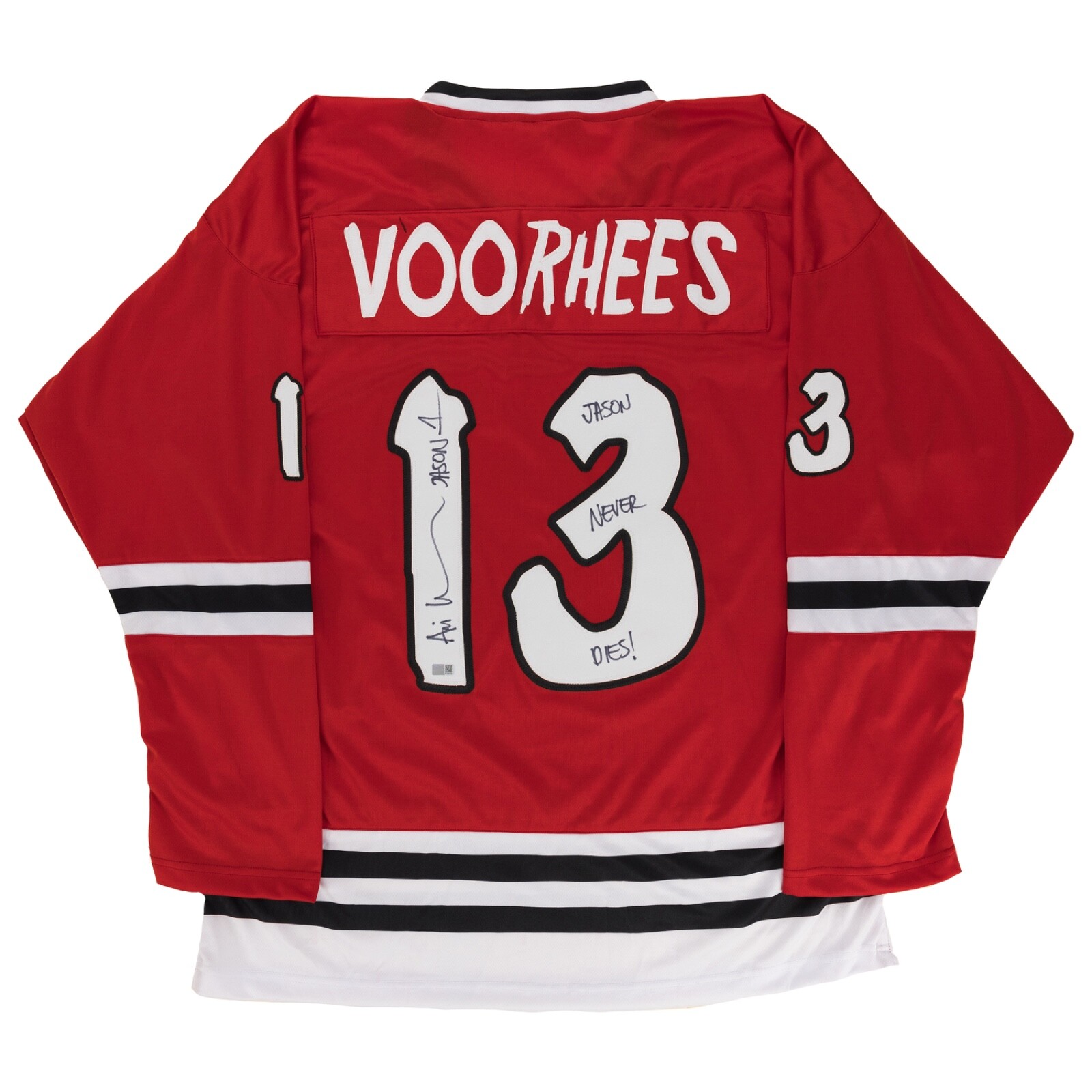 Ari Lehman Signed Hockey Jersey (Steiner) Jason Voorhees Friday the 13th