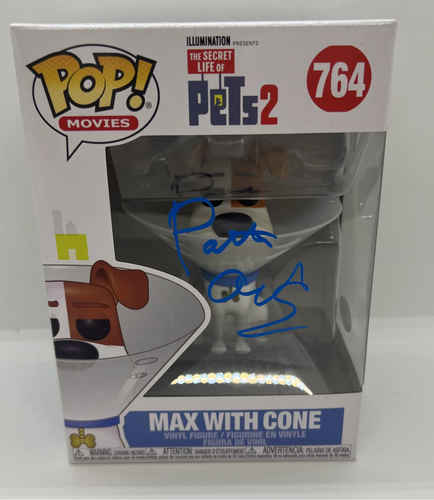 Patton Oswalt Signed Max with Cone Funko Pop The Secret of Life of Pets 764 ACOA